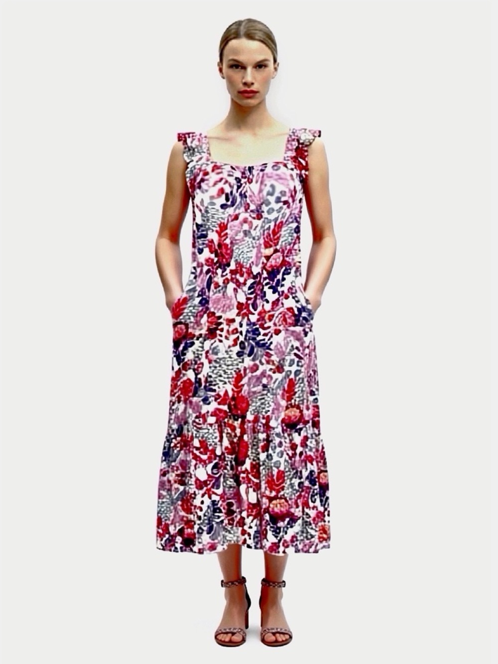 Knox Rose Pink and Red Floral Maxi Dress